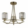 Berenice 3 Light Semi-Flush Ceiling Light – Antique Brass & Faceted Glass Berenice 3 Light Semi-Flush Ceiling Light – Antique Brass & Faceted Glass