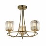 Berenice 3 Light Semi-Flush Ceiling Light – Antique Brass & Faceted Glass