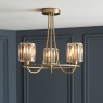Berenice 3 Light Semi-Flush Ceiling Light – Antique Brass & Faceted Glass Berenice 3 Light Semi-Flush Ceiling Light – Antique Brass & Faceted Glass