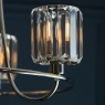 Berenice Semi Flush Ceiling Light Bright Nickel and Faceted Glass Berenice Semi Flush Ceiling Light Bright Nickel and Faceted Glass