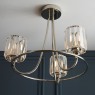 Berenice Semi Flush Ceiling Light Bright Nickel and Faceted Glass Berenice Semi Flush Ceiling Light Bright Nickel and Faceted Glass