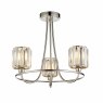 Berenice Semi Flush Ceiling Light Bright Nickel and Faceted Glass