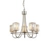 Berenice Pendant Light Bright Nickel and Faceted Glass Berenice Pendant Light Bright Nickel and Faceted Glass