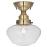 Camberley Ceiling Light Antique Brass with Clear Glass