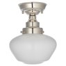 Camberley Ceiling Light Bright Nickel with Opal Glass Camberley Ceiling Light Bright Nickel with Opal Glass