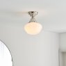 Camberley Ceiling Light Bright Nickel with Opal Glass Camberley Ceiling Light Bright Nickel with Opal Glass