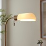 Pharmacy Floor Lamp Antique Brass with Opal Shade