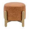 Tindon Vintage Brown Leather Footstool