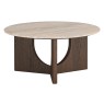 Pacific Round Coffee Table with Travertine Top