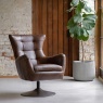 Gallery Direct Brown Leather Swivel Chair Gallery Direct Brown Leather Swivel Chair