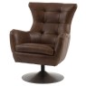 Gallery Direct Brown Leather Swivel Chair Gallery Direct Brown Leather Swivel Chair