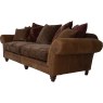 Carnegie 4 Seater Leather & Fabric Pillow Back Sofa - Split