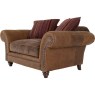 Carnegie Leather & Fabric Pillow Back Snuggler Chair