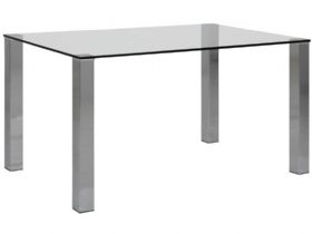 Briar tempered clear glass dining table available at Furniture Barn