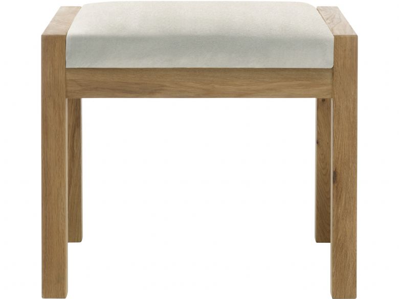 Barwick oak stool with beige fabric