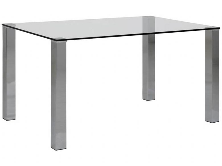Briar tempered clear glass dining table available at Furniture Barn