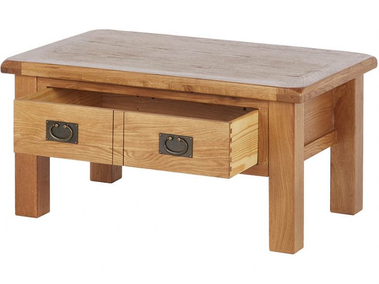 Winchester Oak Coffee Table With Drawer, Oak Side Tables With Drawers