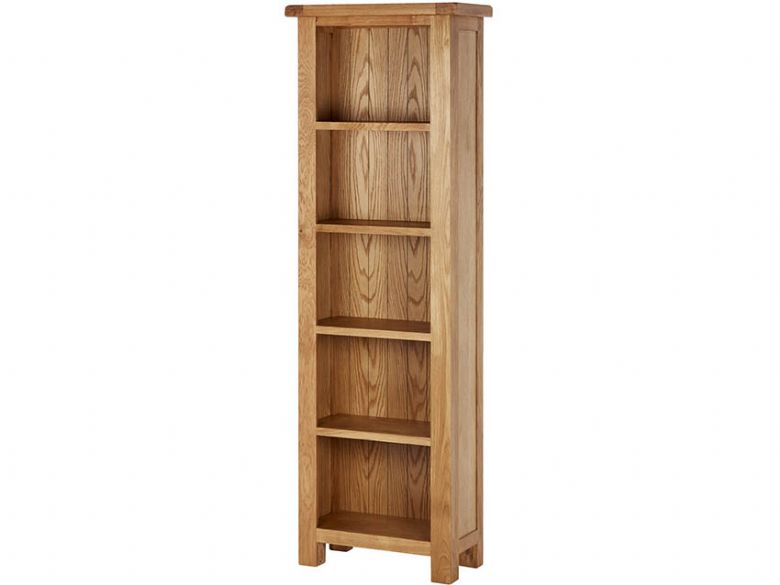 Winchester Oak Slim Deep Bookcase, Tall Thin Oak Bookcase