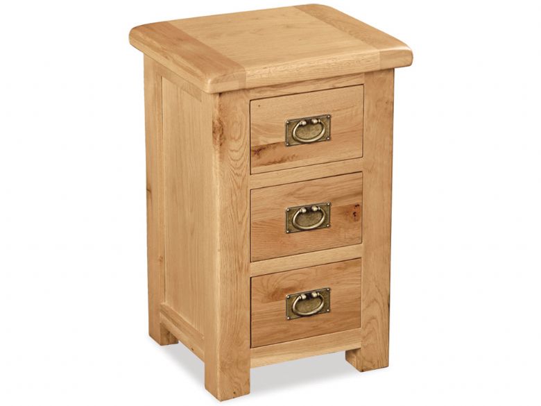 Winchester oak 3 drawer bedside cabinet at Furniture Barn