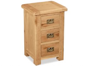 Winchester oak 3 drawer bedside cabinet at Furniture Barn