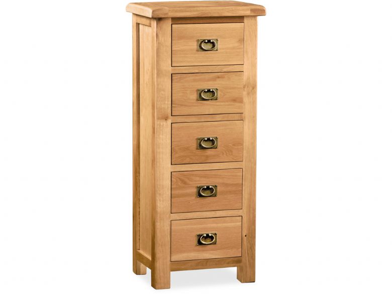 Winchester oak 5 drawer tallboy
