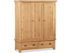 Winchester oak rustic triple wardrobe