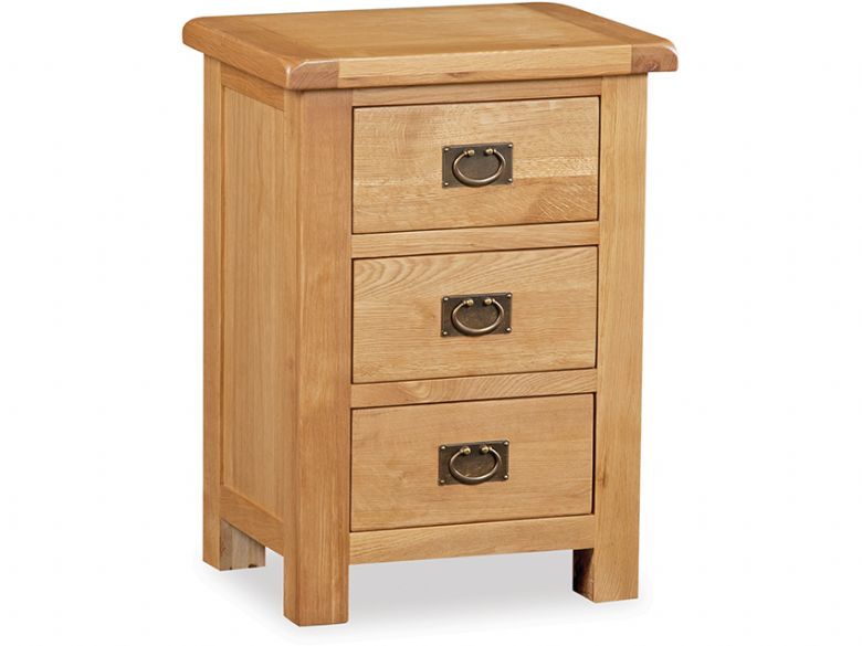 Winchester oak 3 drawer wide bedside