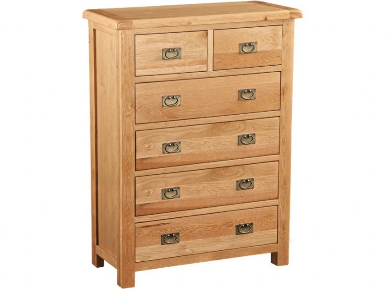 Winchester 2178 oak 6 drawer chest of drawers at Furniture Barn