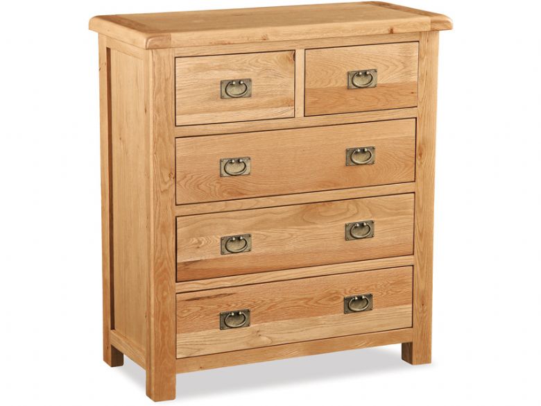 Winchester oak 2 over 3 chest of drawers