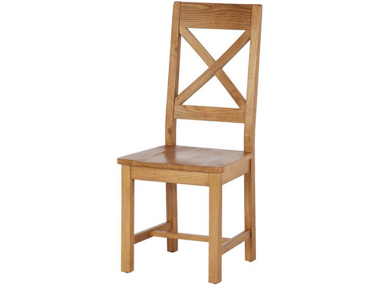 Winchester Oak Cross Back Dining Chair with Wooden Seat