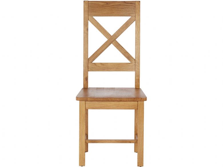 Winchester Oak Cross Back Dining Chair with Wooden Seat