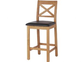 Winchester Oak Barstool With Black Seat