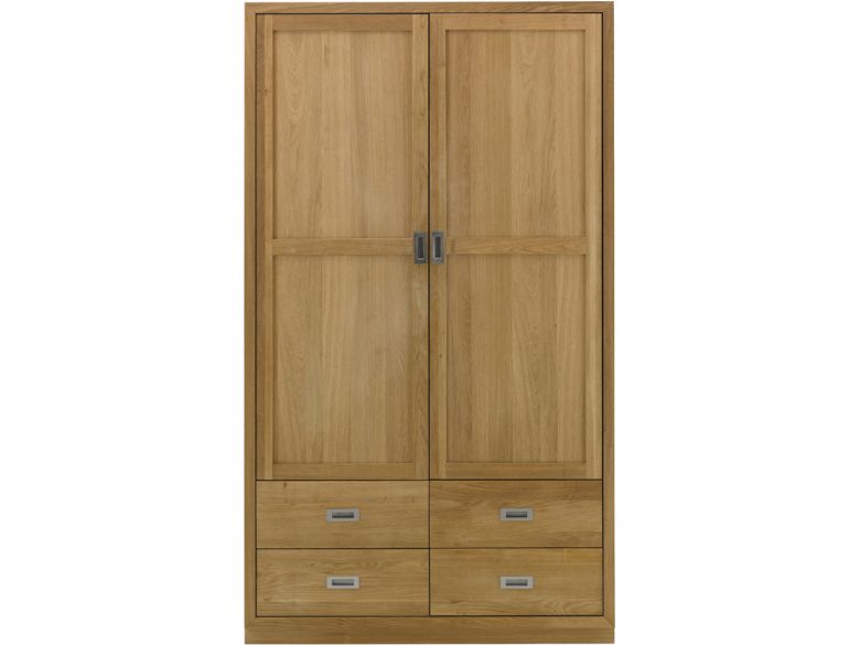 Barwick oak wardrobe with 2 doors & 4 drawers