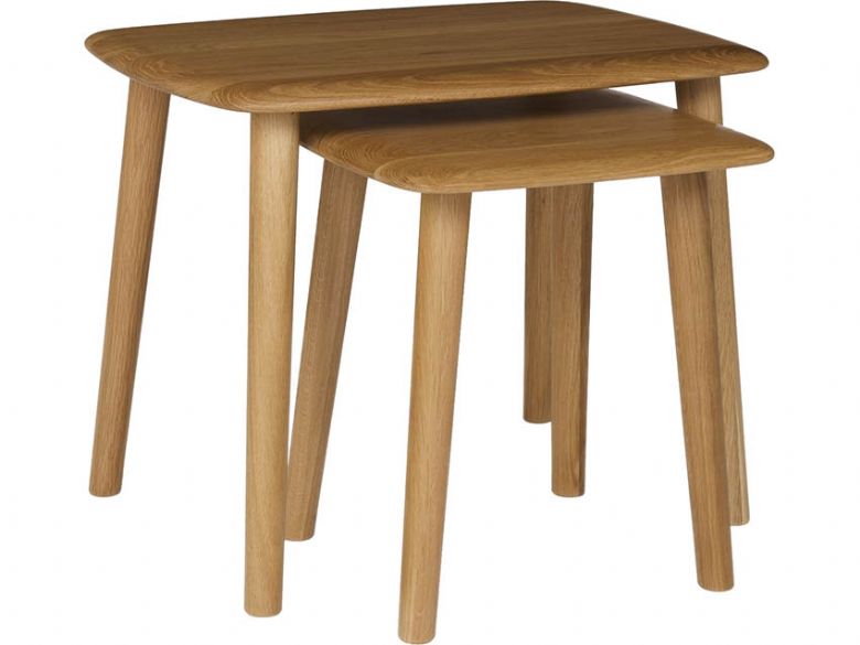 Bascote oak Scandi style nest of tables available at Furniture Barn