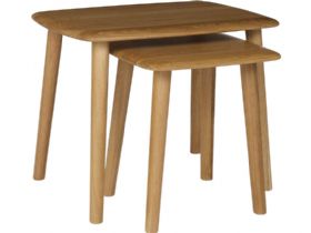Bascote oak Scandi style nest of tables available at Furniture Barn