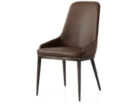 Industrial brown retro contour dining chair