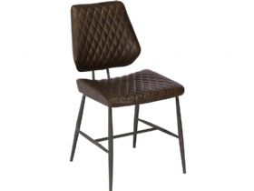 Mara retro style bonded leather brown dining chair