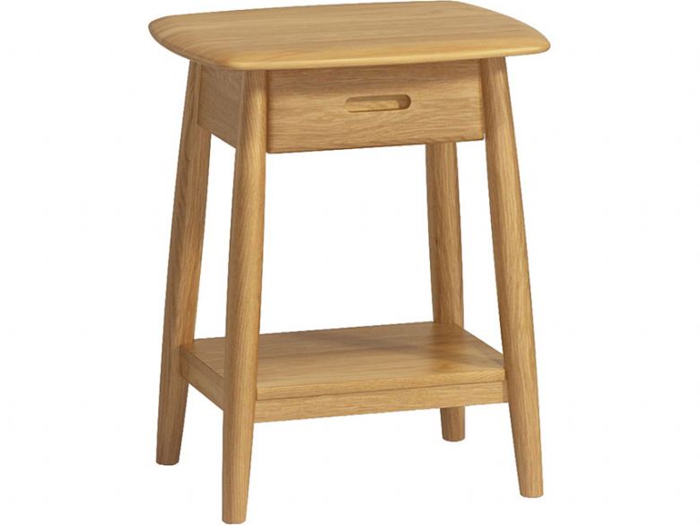 Bascote oak Scandi style nightstand available at Furniture Barn