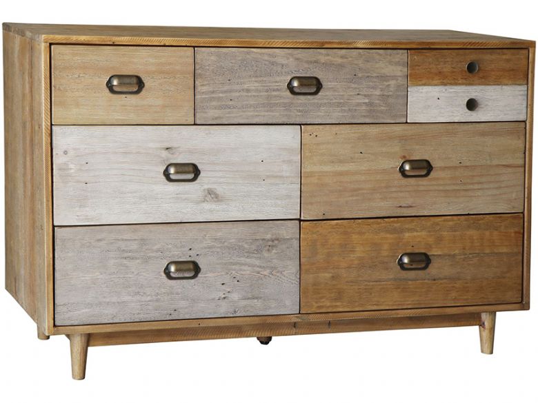 Venice Reclaimed Pine 6 Drawer Wide Chest