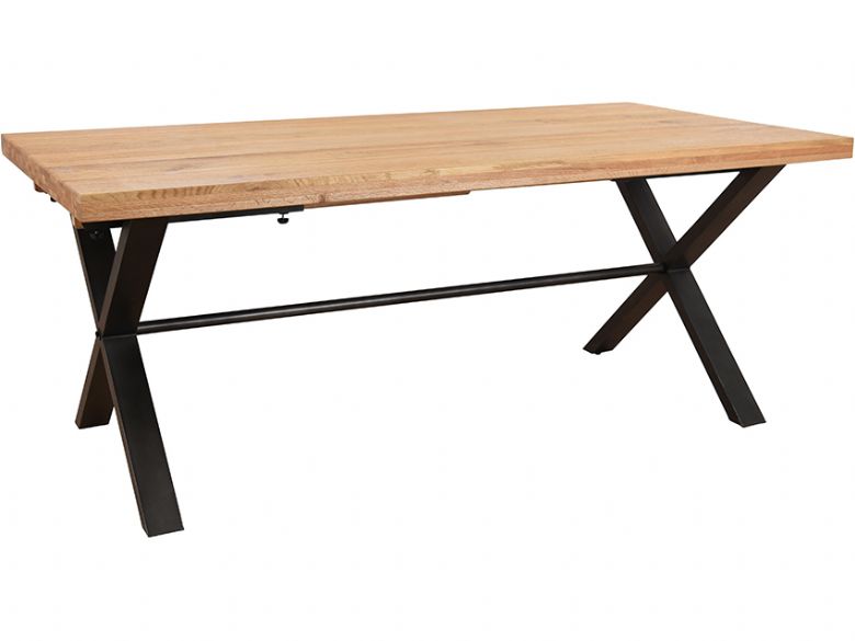 Yukon oak table with steel legs
