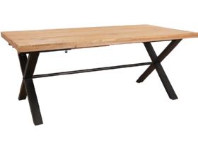 Yukon oak table with steel legs