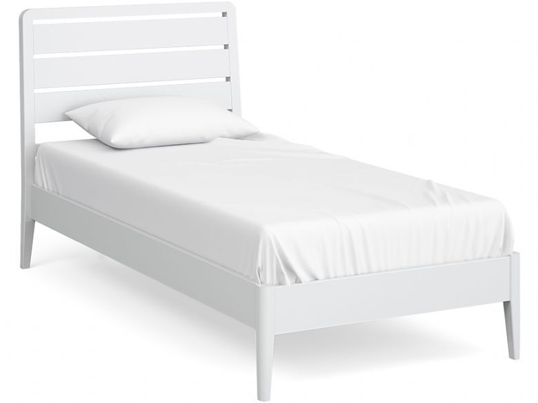 Louis white modern single bed frame available at Furniture Barn