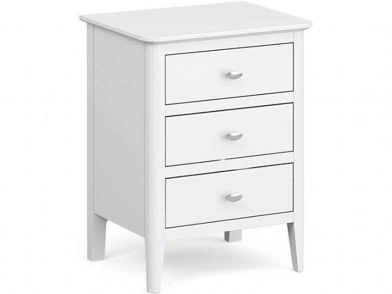 Louis painted white bedside chest available at Furniture Barn