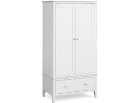 Louis white painted double wardrobe available at Furniture Barn