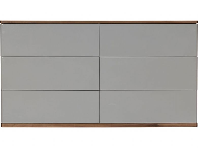 Style modern grey 6 drawer chest available at Furniture Barn