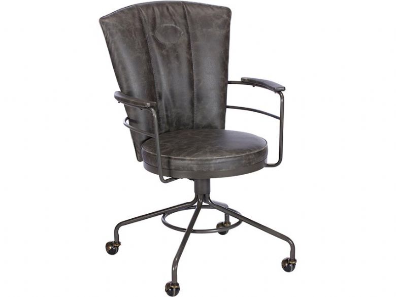 Ramsey industrial style office chair leather look