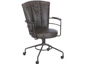 Ramsey industrial style office chair leather look