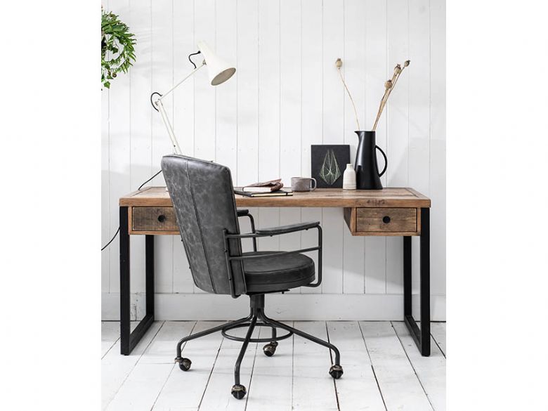 Ramsey office chair with Halstein reclaimed wood desk