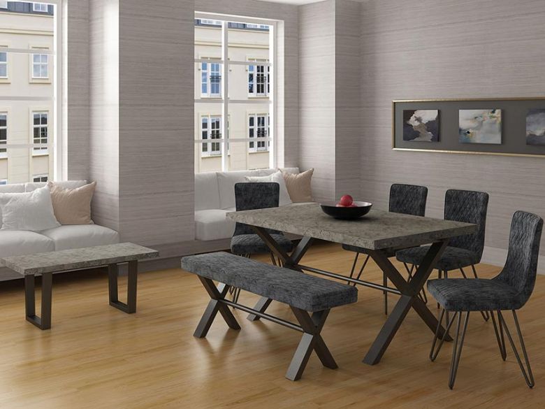 Alberta grey dining and living room furniture