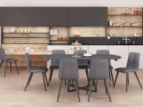 Xavier grey dining table and chairs